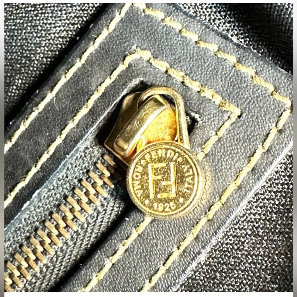 FENDI Pequin Stripe Shoulder Bag Bucket Tote Vintage - Picture 7 of 15